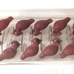 Set of 12 Cardinal Red Bird Shower Curtain Hooks Rings Christmas Holidays New